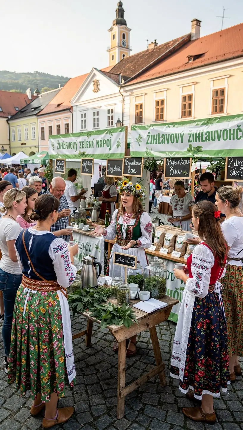 Zelený čaj s výťažkom z žihľavy v šálke na drevenom stole